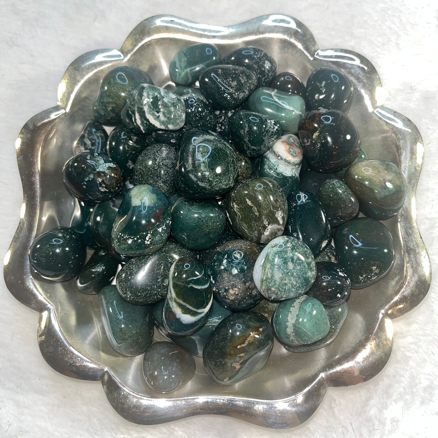 Bloodstone with Moss Agate (Tumbled)