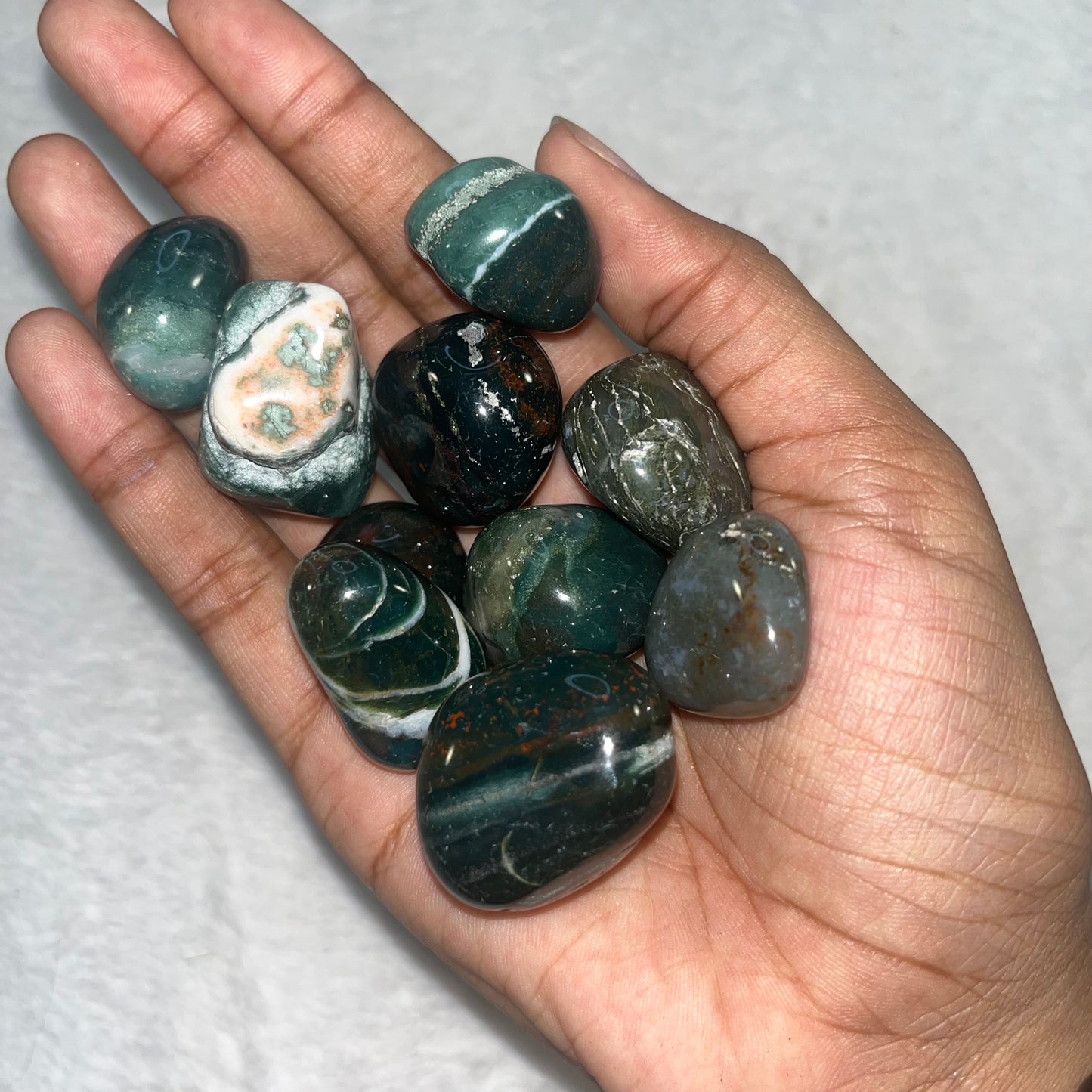 Bloodstone with Moss Agate (Tumbled)